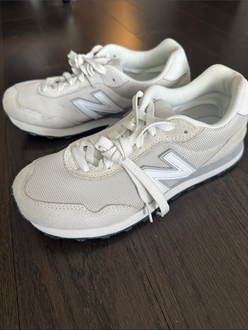 New Balance White and Light Gray Sneakers
